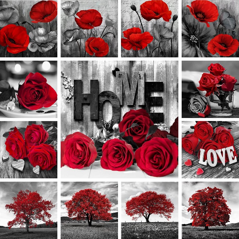 Mosaïque diamant rouge noir Ar - Resin Art Rose avis et prix